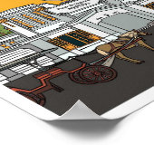 マリオボロジョグジャカルタヴィンテージトラベルイラストレーション ポスター (角)