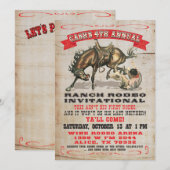 マリオンのためのカウボーイ・ウェスタン・バースデーパーティー 招待状 (正面/裏面)