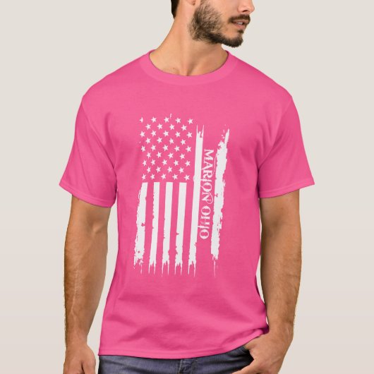 マリオン統一されたオハイオ州動揺して(米国国旗) Tシャツ (正面)