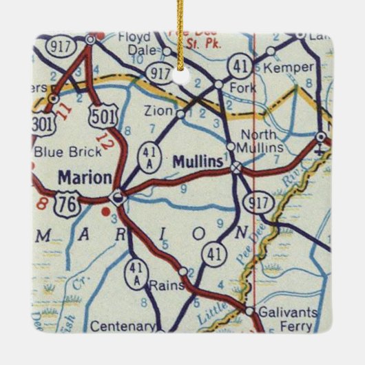 マリオン・マリンズSCヴィンテージマップ セラミックオーナメント (裏面)
