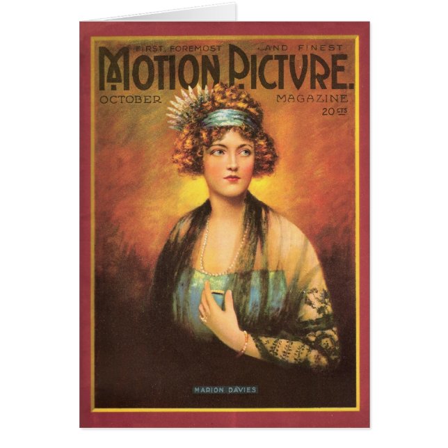 マリオンDaviesの無声映画の女優カード (正面)
