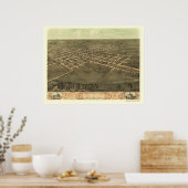 マリオンIAパノラママップ – 1868 ポスター (キッチン)