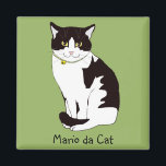 マリオ猫 マグネット<br><div class="desc">有名なソーシャルネットワーキングアニパルのブロガー@mariodacat、@cokiethecatの母親によるポートレートwww.bohopets.com。売り上げの割合は動物の慈善事業に行く。</div>