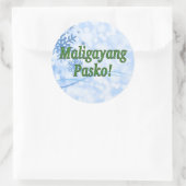 マリガヤン・パスコ！タガログ語のクリスマス ラウンドシール (バッグ)
