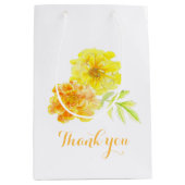 マリゴルドウォーターカラーアート結婚式の引き出物抱き枕 ミディアムペーパーバッグ (正面)