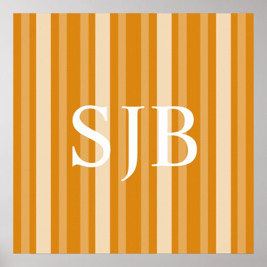 マリゴルビクトリアンレディストライプーウィズモノグラム ポスター (正面)