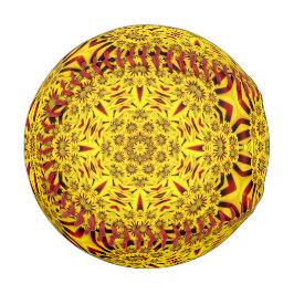 マリゴールズイエロー&レッドヴィンテージ万華鏡のように千変万化するパターン 野球ボール