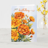 マリゴールズフォーオータムシーズン誕生日 カード (黄色い花)