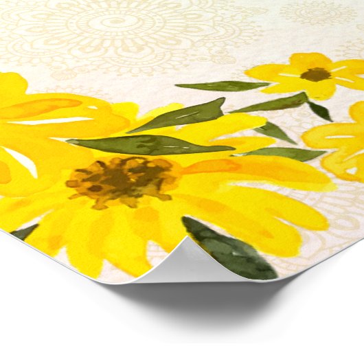 マリゴールドかわいいインディアンガールハルディカスタム歓迎 ポスター (角)