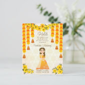 マリゴールドかわいいインディアンガールハルディ予算招待状 (スタンド正面)