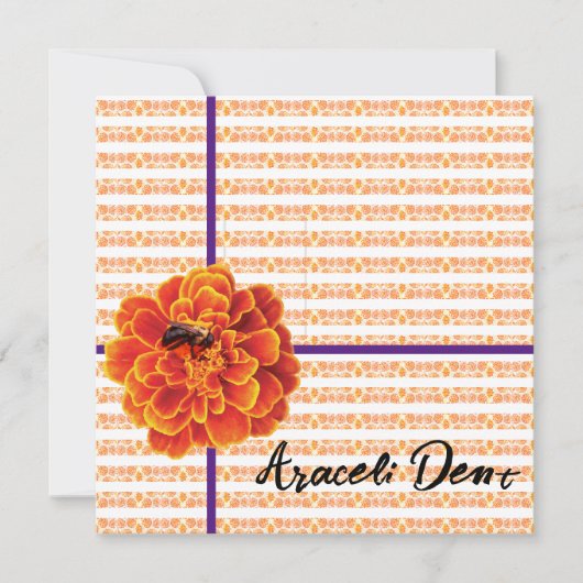 マリゴールドとビー・グリーティング・カード カード (正面)