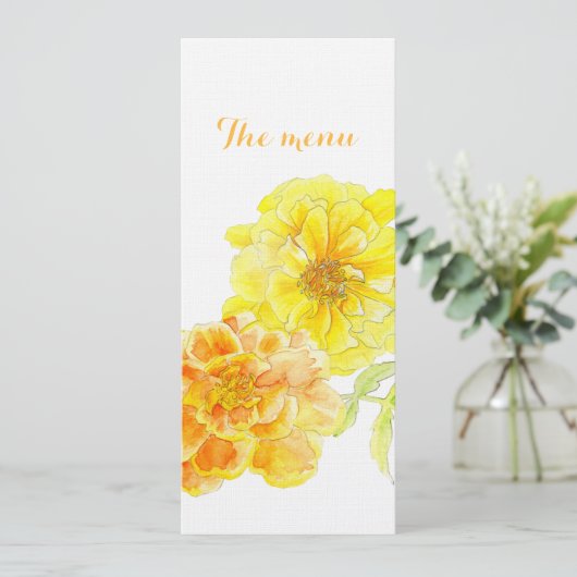 マリゴールドのスタイル結婚化された芸術のディナーメニュー メニュー (スタンド正面)