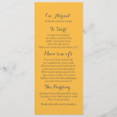 マリゴールドのスタイル結婚化された芸術のディナーメニュー メニュー (裏面)