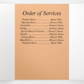 マリゴールドの背景にある記念写真4枚 三つ折り案内状 (内部中)