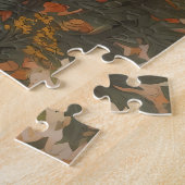 マリゴールドの花が咲く美しい三毛猫 ジグソーパズル (側面)