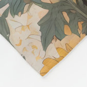 マリゴールドの花が咲く美しい三毛猫 フリースブランケット (角)