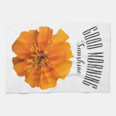マリゴールドの花グッドモーニングサンシャイン キッチンタオル (横)