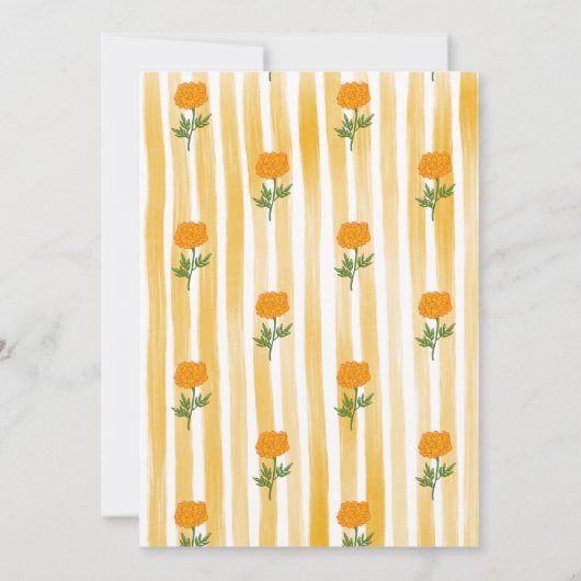 マリゴールドストライプイエロインディアンズ結婚 招待状 (裏面)