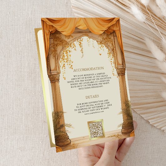 マリゴールドフローライエローサウスインディアンマンダプ結婚ズ 招待状