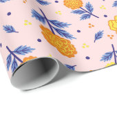 マリゴールドフローラピンクラッピング紙 ラッピングペーパー (ロールコーナー)