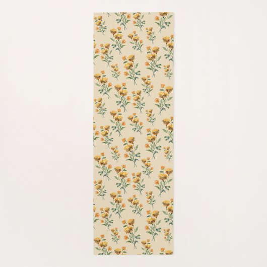 マリゴールド水彩ヨガマット ヨガマット (裏面)