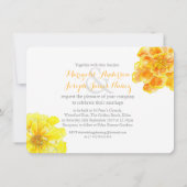 マリゴールド水彩黄色の結婚式の招待 招待状 (裏面)