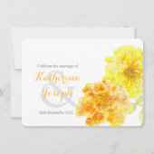 マリゴールド水彩黄色の結婚式の招待 招待状 (正面)