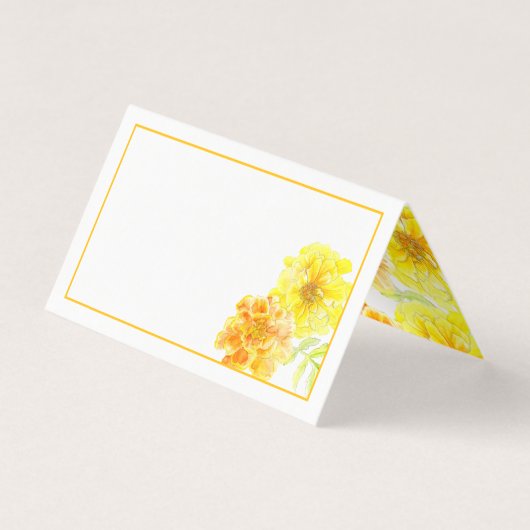 マリゴールド結婚イエローのゲストプレイステントカード (正面)