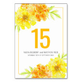 マリゴールド結婚黄色の花のイベントテーブル番号 テーブルナンバー (正面)