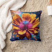 マリゴールド花デザイン枕 クッション (ブランケット)