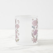 マリゴールド花パターン霜ガラスのマグカップ フロストグラスマグカップ (中央)