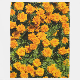マリゴールド花フリースブランケット フリースブランケット