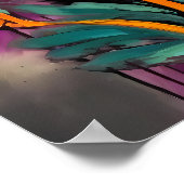 マリゴールド花抽象芸術フローラ ポスター (角)