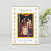 マリゴールド黄色金ゴールド写真ディワリ挨拶 シーズンカード (スタンド正面)