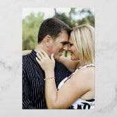 マリゴールド黄色金ゴールド水色結婚写真 箔招待状 (裏面)