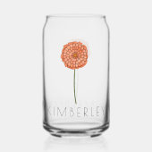 マリゴールド10月誕生フラワー名前をカスタムする ガラス缶 (裏面)