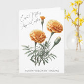 マリゴールド10月誕生フラワー誕生日カード カード (黄色い花)