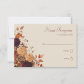 マリゴールド&ウォームオレンジ素朴ボホオータム秋フローラ 出欠カード (正面)