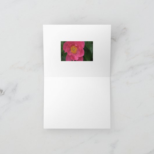 「マリゴールド・センター付きピンク牡丹」 /早く元気になる» カード (内部)