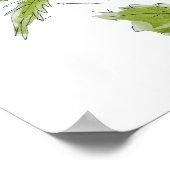 マリゴールド・ベルベナとペチュニアのインクと水の色 ポスター (角)