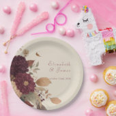 マリゴ素朴ルボホ秋フローラ結婚ズ ペーパープレート (パーティー)