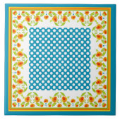 マリゴ縁どルと水玉模様セラミックタイル タイル (正面)