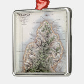 マリシャスのイラストレーション「ポールとVirginieの地図 メタルオーナメント (左)