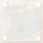 マリスパシフィアンティークアメリカの地図 ガラスコースター (裏面)