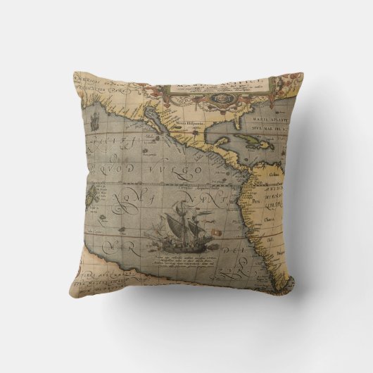 マリスパシフィアンティークアメリカの地図 クッション (裏面)