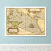 マリス・パシフィキ1589 by Abraham Ortelius キャンバスプリント (インサイチュ (ウッドフロア))