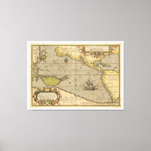 マリス・パシフィキ1589 by Abraham Ortelius キャンバスプリント (正面)