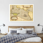 マリス・パシフィキ1589 by Abraham Ortelius キャンバスプリント (インサイチュ (寝室))