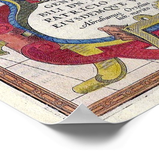 マリス・パシフィヒbyアブラハム・オルテリウスヴィンテージの地図 ポスター (角)