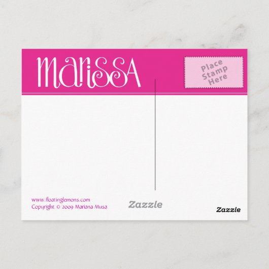 マリッサさくらんぼピンクはがき ポストカード (裏面)